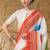 orange satin fabric stylish bandhani printed ready to wear saree