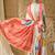 orange satin fabric stylish bandhani printed ready to wear saree