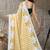 yellow satin fabric stylish printed ready to wear saree
