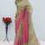 grey pink cotton blend zari weaving floral digital print festive saree with unstitched blouse piece