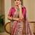 beige pink cotton blend zari weaving floral digital print festive saree with unstitched blouse piece