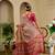 beige pink cotton blend zari weaving floral digital print festive saree with unstitched blouse piece