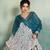 Teal blue color linen fabric graceful festive looks fancy saree