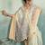White color linen fabric graceful festive looks fancy saree