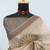 beige brown cotton blend zari weaving floral digital print festive saree with unstitched blouse piece