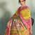 Yellow color linen fabric graceful festive looks fancy saree