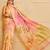 peach cotton blend zari weaving floral digital print festive saree with unstitched blouse piece