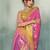 Pink color linen fabric graceful festive looks fancy saree