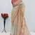 cream pink cotton blend zari weaving floral digital print festive saree with unstitched blouse piece
