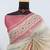 cream pink cotton blend zari weaving floral digital print festive saree with unstitched blouse piece