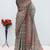 grey cotton blend zari weaving floral digital print festive saree with unstitched blouse piece