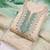  beige & contrast embroidered shimmer unstitched dress material with mirror work