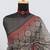 grey cotton blend zari weaving floral digital print festive saree with unstitched blouse piece