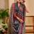 grey cotton blend zari weaving floral digital print festive saree with unstitched blouse piece