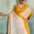 yellow smart mul cotton blend fabric designer graceful saree