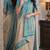 Off white sky soft kanjivaram silk blend banarasi jacuard work festive saree with unstitched blouse piece