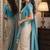 Off white sky soft kanjivaram silk blend banarasi jacuard work festive saree with unstitched blouse piece