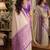 Off white sky soft kanjivaram silk blend banarasi jacuard work festive saree with unstitched blouse piece