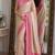 Off white pink soft kanjivaram silk blend banarasi jacuard work festive saree with unstitched blouse piece