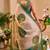 cream green cotton blend zari weaving floral digital print festive saree with unstitched blouse piece