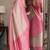 Off white pink soft kanjivaram silk blend banarasi jacuard work festive saree with unstitched blouse piece