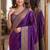 Wine soft silk blend banarasi jacuard work festive saree with unstitched blouse piece