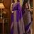 Wine soft silk blend banarasi jacuard work festive saree with unstitched blouse piece