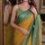 Yellow soft silk blend banarasi jacuard work festive saree with unstitched blouse piece