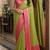 Parrot green soft silk blend banarasi jacuard work festive saree with unstitched blouse piece