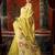 yellow khadi cotton blend fabric woven designer fancy graceful saree