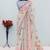 cream pink cotton blend zari weaving floral digital print festive saree with unstitched blouse piece