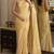 Off white soft silk blend banarasi jacuard work festive saree with unstitched blouse piece