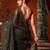 black khadi cotton blend fabric woven designer fancy graceful saree