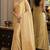 Off white soft silk blend banarasi jacuard work festive saree with unstitched blouse piece