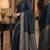 Blue soft silk blend banarasi jacuard work festive saree with unstitched blouse piece