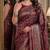 Maroon soft silk blend banarasi jacuard work festive saree with unstitched blouse piece