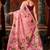 pink khadi cotton blend fabric woven designer fancy graceful saree