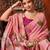 pink khadi cotton blend fabric woven designer fancy graceful saree