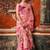 pink khadi cotton blend fabric woven designer fancy graceful saree