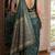 Green soft silk blend banarasi jacuard work festive saree with unstitched blouse piece