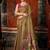 brown khadi cotton blend fabric woven designer fancy graceful saree