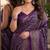 Wine soft silk blend banarasi jacuard work festive saree with unstitched blouse piece