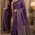 Wine soft silk blend banarasi jacuard work festive saree with unstitched blouse piece