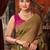 brown khadi cotton blend fabric woven designer fancy graceful saree