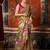 brown khadi cotton blend fabric woven designer fancy graceful saree