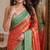 Orange soft silk blend banarasi jacuard work festive saree with unstitched blouse piece