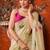 beige khadi cotton blend fabric woven designer fancy graceful saree