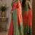 Orange soft silk blend banarasi jacuard work festive saree with unstitched blouse piece