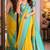 Yellow soft silk blend banarasi jacuard work festive saree with unstitched blouse piece