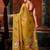 mustard khadi cotton blend fabric woven designer fancy graceful saree